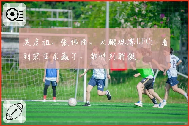 吴彦祖、张伟丽、大鹏观赛UFC：看到宋亚东赢了，都特别骄傲
